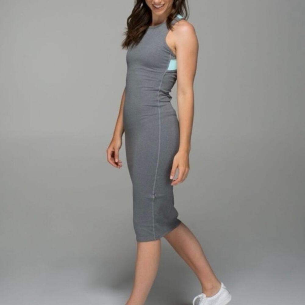 Lululemon Picnic Play Grey Teal Tank Knee Length Dress